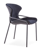 [Dining Chair] Wood vaneer frame +  PU，Mid Century Chairs with Curved Backrest for Vanity