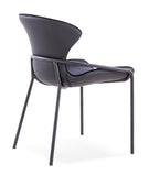 [Dining Chair] Wood vaneer frame +  PU，Mid Century Chairs with Curved Backrest for Vanity