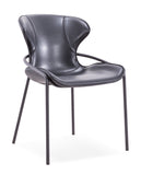 [Dining Chair] Wood vaneer frame +  PU，Mid Century Chairs with Curved Backrest for Vanity