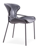 [Dining Chair] Wood vaneer frame +  PU，Mid Century Chairs with Curved Backrest for Vanity