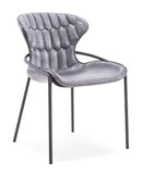 [Dining Chair] Wood vaneer frame +  PU，Mid Century Chairs with Curved Backrest for Vanity