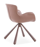 [Lounge chair]  Wood vaneer frame +  saddle leather & PU，Brown Lounge chair for Home Relaxation / Study