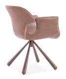 [Lounge chair]  Wood vaneer frame +  saddle leather & PU，Home Office Desk Chair Ergonomic Swivel lounge chair