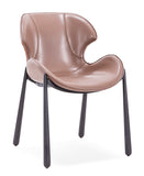 [Dining Chair] Gun color frame +  saddle leather & PU，Comfortable Sitting Feeling Home Kitchen Dining Chair