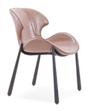 [Dining Chair] Gun color frame +  saddle leather & PU，Comfortable Sitting Feeling Home Kitchen Dining Chair