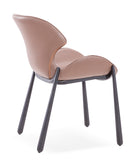[Dining Chair] Gun color frame +  saddle leather & PU，Comfortable Sitting Feeling Home Kitchen Dining Chair