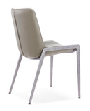 [Dining Chair] Gun color frame +  saddle leather & PU，Fashionable black dining chair kitchen chair