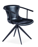 [Lounge chair]  Wood vaneer frame +  saddle leather & PU，Mid-Century Modern Lounge Chair with Armrests