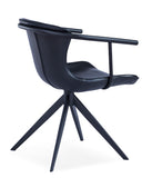 [Lounge chair]  Wood vaneer frame +  saddle leather & PU，Mid-Century Modern Lounge Chair with Armrests