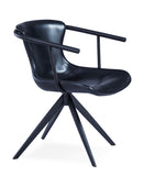[Lounge chair]  Wood vaneer frame +  saddle leather & PU，Mid-Century Modern Lounge Chair with Armrests