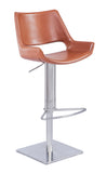 [Hydraulic Barstool]  201# Burshed stainlee frame + PU , Adjustable height of rotating bar stools