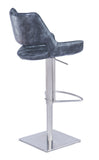 [Hydraulic Barstool]  201# Burshed stainlee frame + PU , Adjustable height of rotating bar stools