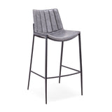 [Barstool] Gun color frame + saddle leather & PU , Fashionable bar counter high stools