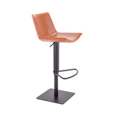 [Hydraulic Barstool] Black matt frame base + saddle leather & PU , Dining room chair set for living room with rotating bar stools
