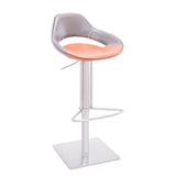 [Hydraulic Barstool] Black matt frame base + saddle leather & PU , Multi-color pattern commercial-grade hotel high barstool