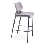 [Barstool] Gun color frame + saddle leather & PU , Modern Aesthetics Barstool - Enhance Your Space