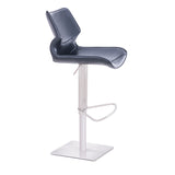 [Hydraulic Barstool] 201# burshed stainlee steel frame base + saddle leather & PU , Highly adjustable bar stools for banquet events