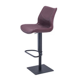[Hydraulic Barstool] Black matt frame base + PU , Non-Slip & Ergonomic Design Bar chair