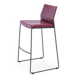[Barstool] Gun color frame + saddle leather & PU , Hotel Restaurant Kitchen Bar Chair