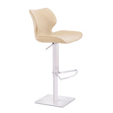 [Hydraulic Barstool] 201# burshed stainlee steel frame base + PU , High-Density Foam Body-Hugging Barstool