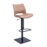 [Hydraulic Barstool] Gun color steel frame base + PU , Simple Back chair Cafe High Stool Barstool