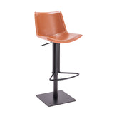 [Hydraulic Barstool] Black matt frame base + saddle leather & PU , Dining room chair set for living room with rotating bar stools