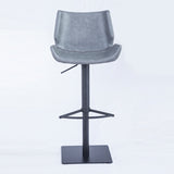 [Hydraulic Barstool] Gun color  steel frame base + PU , High-end business lounge bar counter Bar chair