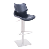 [Hydraulic Barstool] 201# burshed stainlee steel frame base + saddle leather & PU , Highly adjustable bar stools for banquet events