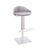 [Hydraulic Barstool] 201# burshed stainlee steel frame base + saddle leather & PU , Cozy kitchen breakfast corner Bar chair