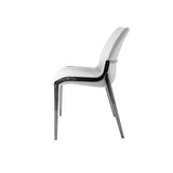 [Dining Chair] Wood vaneer frame + saddle leather & PU ,Restaurant and hotel facilities with armless dining chairs