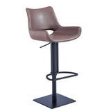 [Hydraulic Barstool] Gun color steel frame base + PU , Simple Back chair Cafe High Stool Barstool