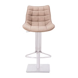 [Hydraulic Barstool] 201# burshed stainlee steel frame base + PU , Swivel High Back Bar Chairs for Home Kitchen Counter