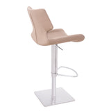 [Hydraulic Barstool] 201# burshed stainlee steel frame base + PU , Home Breakfast Nook Kitchen Bar chair