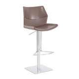 [Hydraulic Barstool] 201# burshed stainlee steel frame base + saddle leather & PU , Open kitchen home swivel bar chair