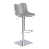 [Hydraulic Barstool] 201# burshed stainlee steel frame base + saddle leather & PU , Kitchen Island Counter Rotating Barstool
