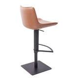 [Hydraulic Barstool] Black matt frame base + PU , Upholstered Kitchen Island Swivel Bar Chair