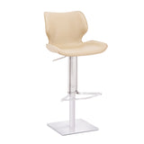 [Hydraulic Barstool] 201# burshed stainlee steel frame base + PU , High-Density Foam Body-Hugging Barstool