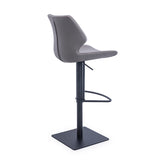 [Hydraulic Barstool] Black matt frame base + saddle leather & PU , Commercial & Household Modern Design Adjustable chair