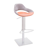 [Hydraulic Barstool] Black matt frame base + saddle leather & PU , Multi-color pattern commercial-grade hotel high barstool