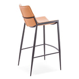 [Barstool] Gun color frame + saddle leather & PU , Fashionable bar counter high stools