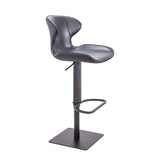 [Hydraulic Barstool] Black matt frame base + saddle leather & PU , Home interior Decoration Enveloping Backrest Bar Stools