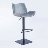 [Hydraulic Barstool] Gun color  steel frame base + PU , High-end business lounge bar counter Bar chair