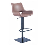 [Hydraulic Barstool] Gun color steel frame base + PU , Simple Back chair Cafe High Stool Barstool