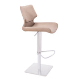 [Hydraulic Barstool] 201# burshed stainlee steel frame base + PU , Home Breakfast Nook Kitchen Bar chair