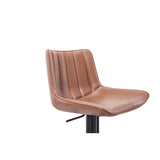 [Hydraulic Barstool] Black matt frame base + PU , Upholstered Kitchen Island Swivel Bar Chair