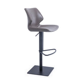 [Hydraulic Barstool] Black matt frame base + saddle leather & PU , Commercial & Household Modern Design Adjustable chair
