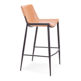[Barstool] Gun color frame + saddle leather & PU , Fashionable bar counter high stools