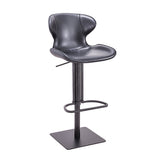 [Hydraulic Barstool] Black matt frame base + saddle leather & PU , Home interior Decoration Enveloping Backrest Bar Stools