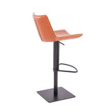 [Hydraulic Barstool] Black matt frame base + saddle leather & PU , Dining room chair set for living room with rotating bar stools