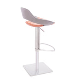 [Hydraulic Barstool] Black matt frame base + saddle leather & PU , Multi-color pattern commercial-grade hotel high barstool